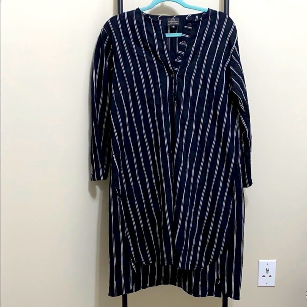 Spirit House‎ Striped Lagenlook Tunic Dress Black S - Picture 5 of 14